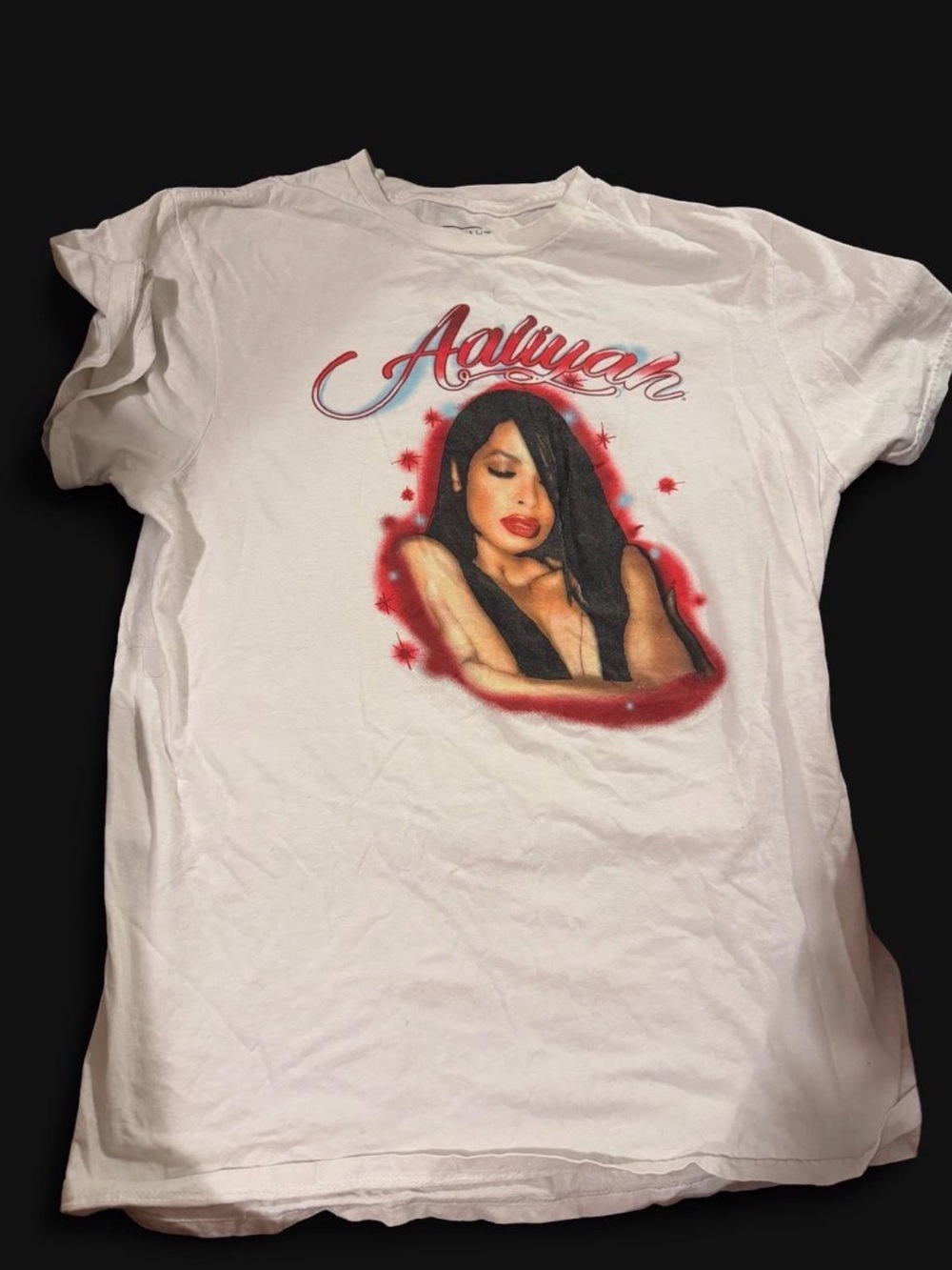 White Graphic Aaliyah Tribute Tee
